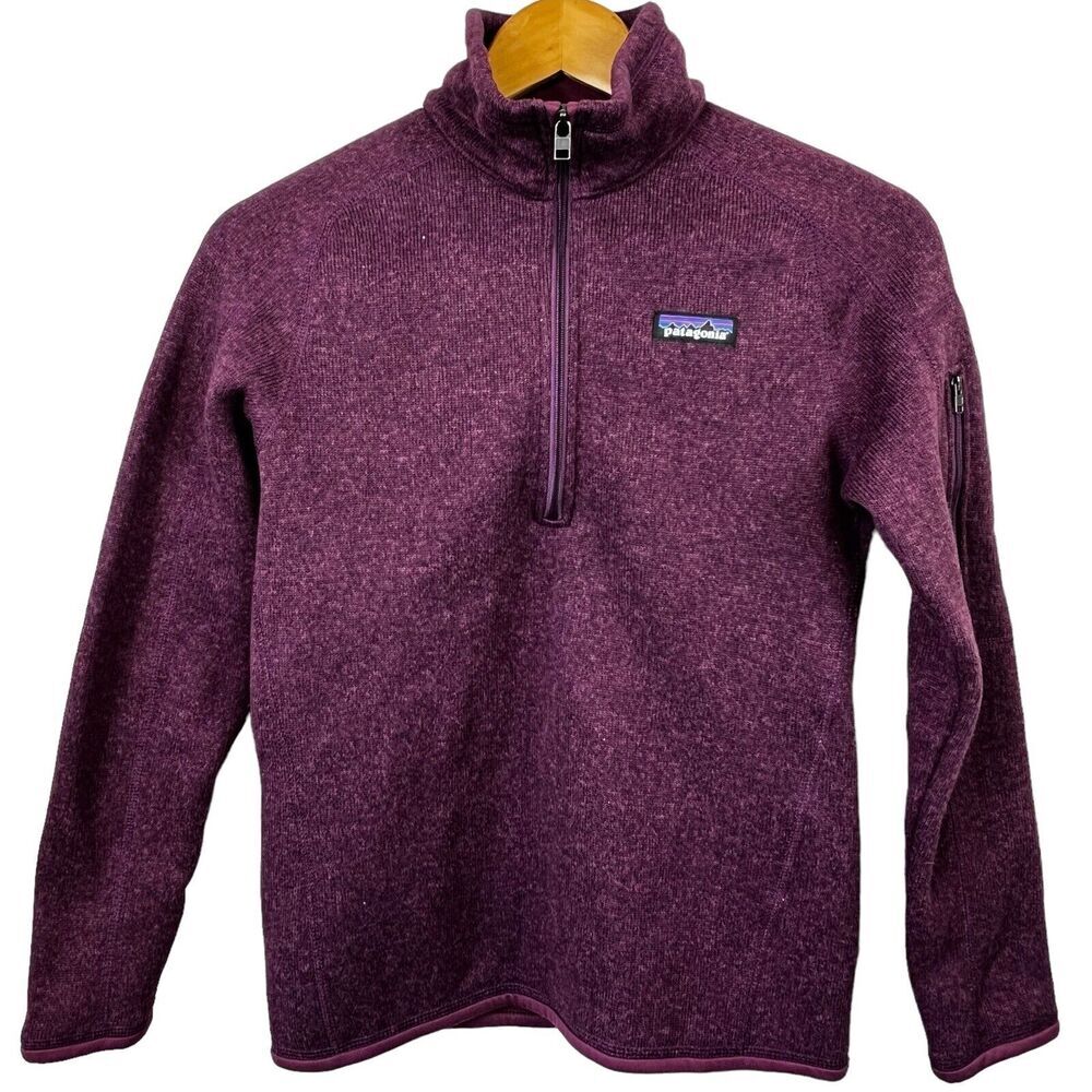 Patagonia Maroon Purple Better Sweater Quarter Zip Jacket Size XS